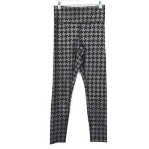 Unbranded Leggings Pull On Waist Black Silver Houndstooth Print Apx Sz Small
